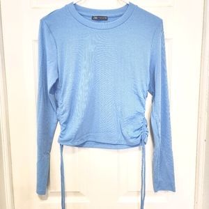 Zara ruched ribbed top
